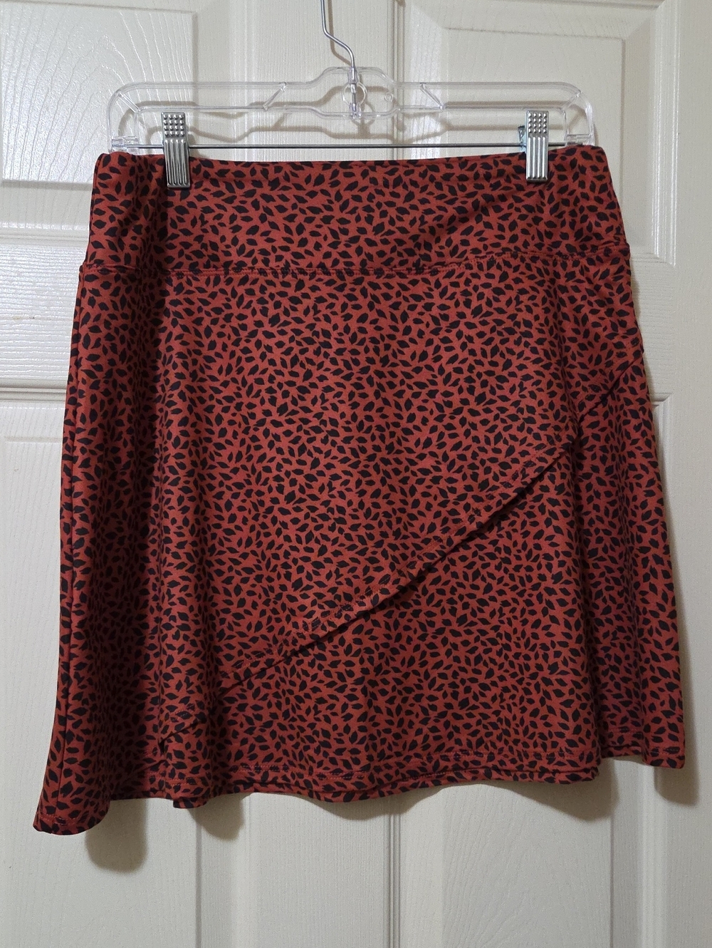 Eddie Bauer Rust Orange & Black Printed Skirt
